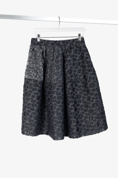 Co PF/16 Grey Metallic Spotted-Jacquard Gathered Mini Skirt
