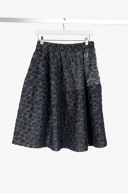Co PF/16 Grey Metallic Spotted-Jacquard Gathered Mini Skirt