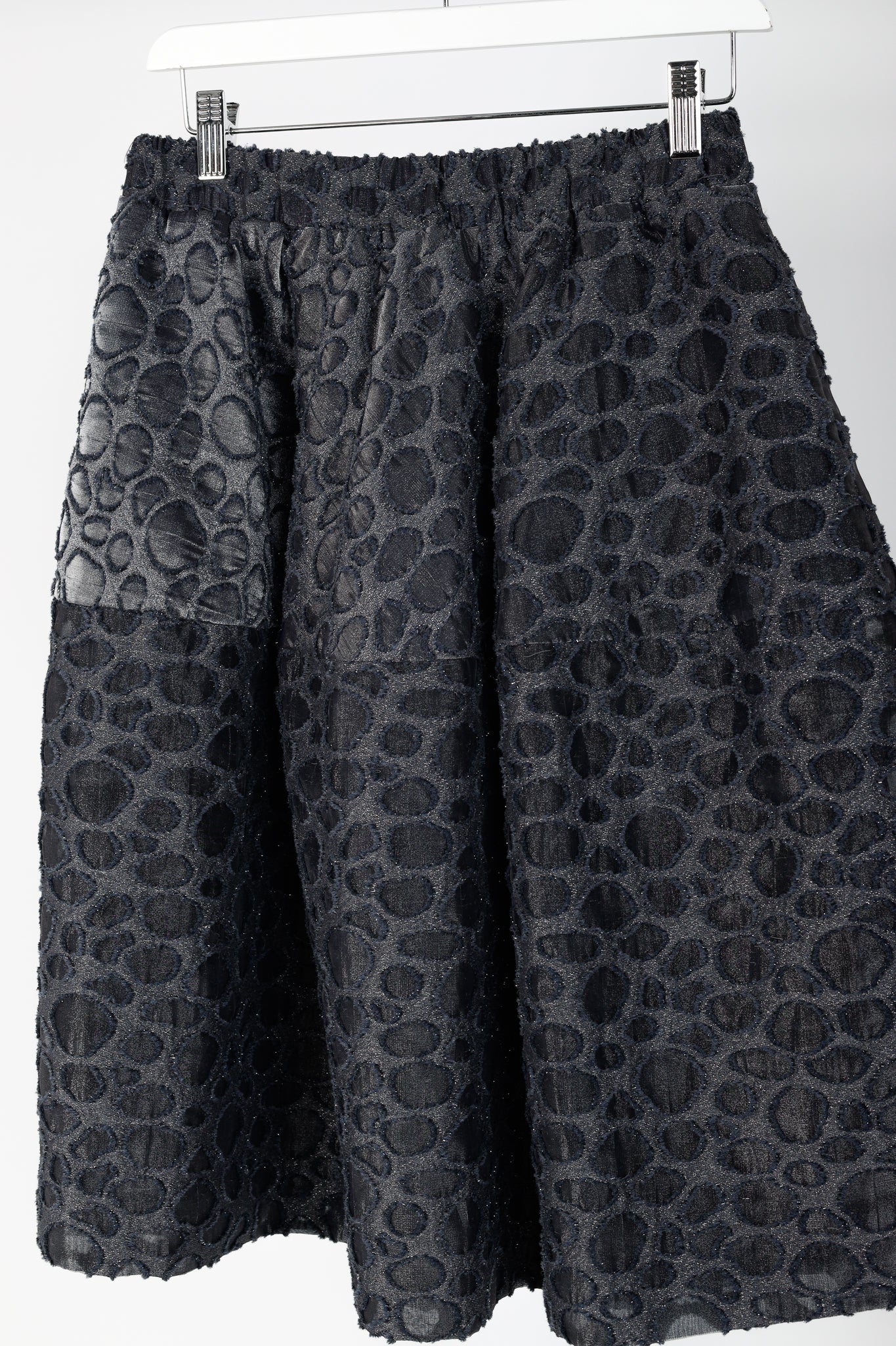 Co PF/16 Grey Metallic Spotted-Jacquard Gathered Mini Skirt