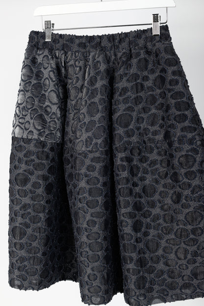 Co PF/16 Grey Metallic Spotted-Jacquard Gathered Mini Skirt