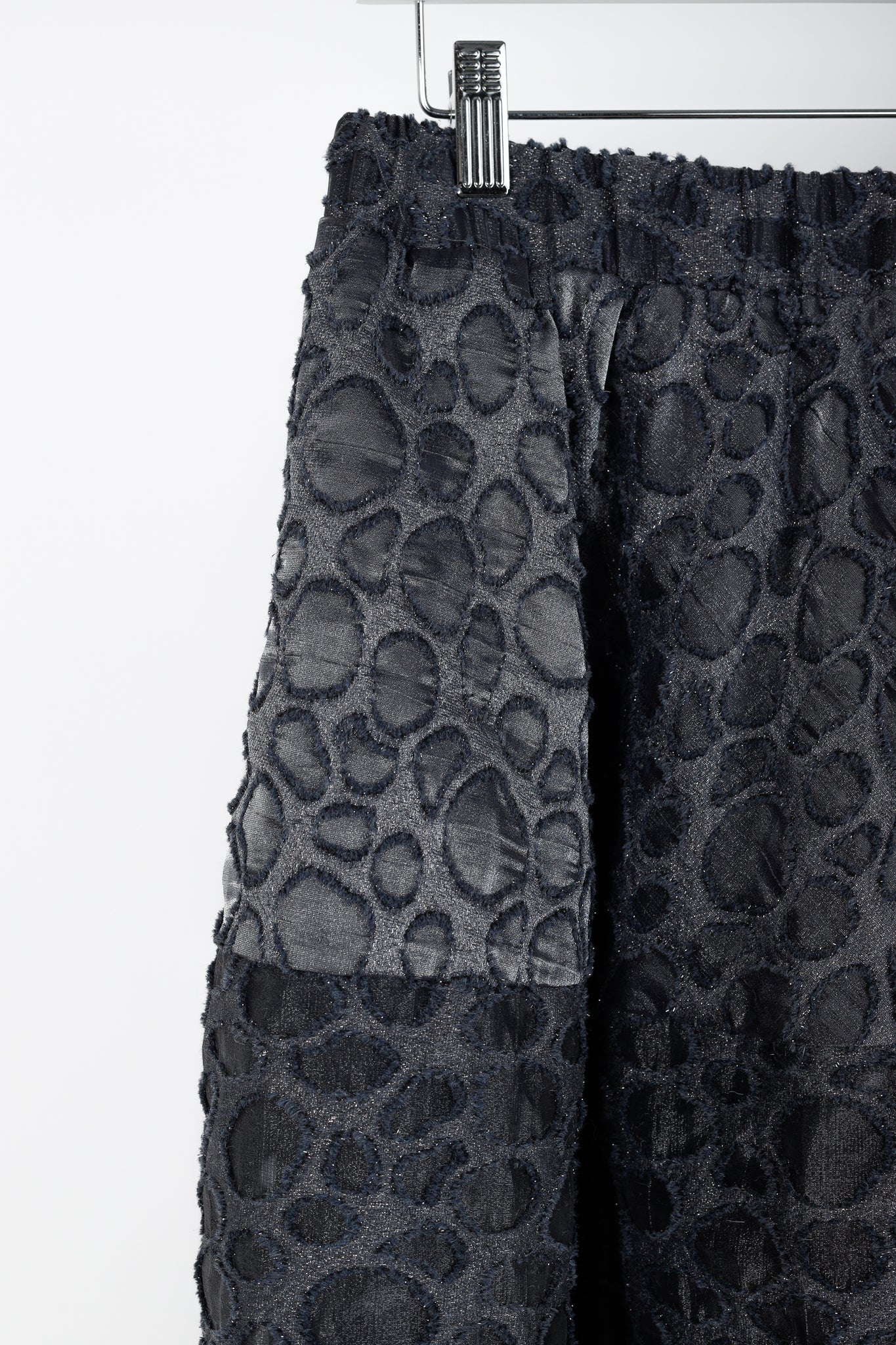 Co PF/16 Grey Metallic Spotted-Jacquard Gathered Mini Skirt