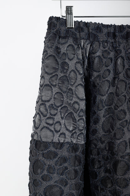 Co PF/16 Grey Metallic Spotted-Jacquard Gathered Mini Skirt