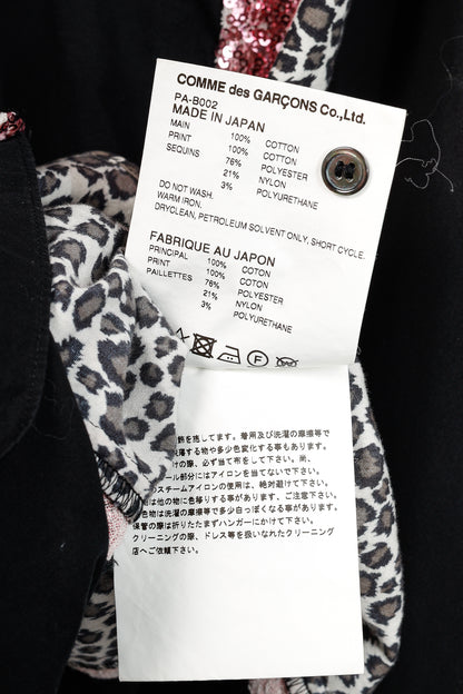 Comme des Garcons Homme Plus SS/18 Black Leopard & Sequin-Trim Shirt