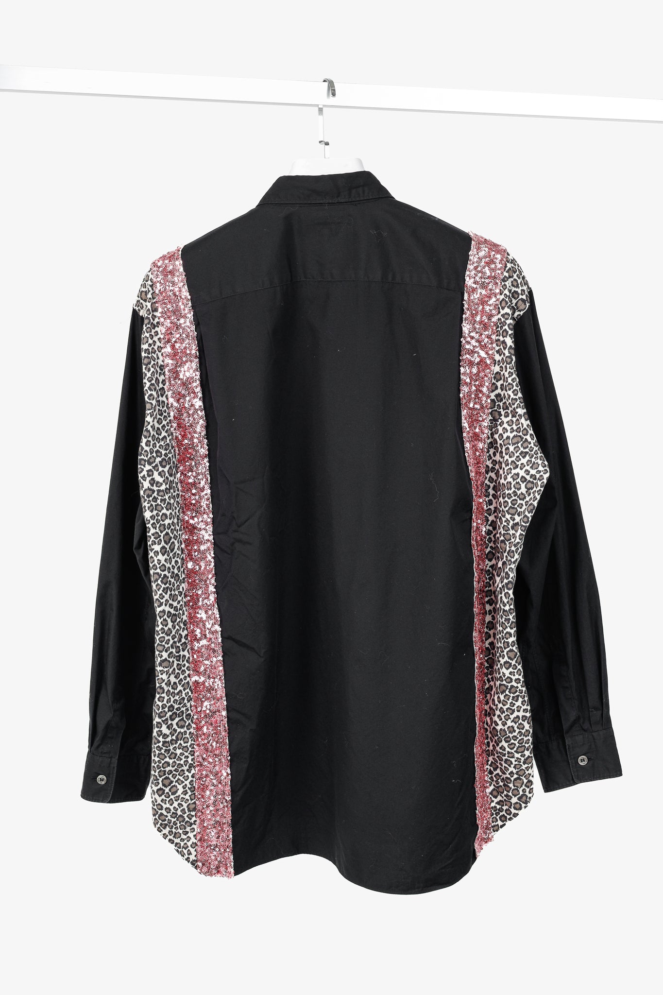 Comme des Garcons Homme Plus SS/18 Black Leopard & Sequin-Trim Shirt