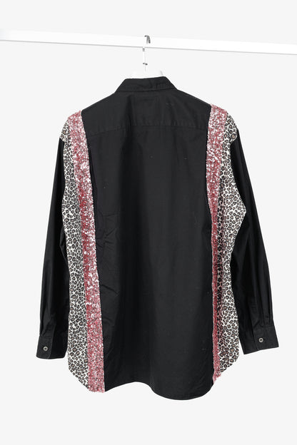 Comme des Garcons Homme Plus SS/18 Black Leopard & Sequin-Trim Shirt