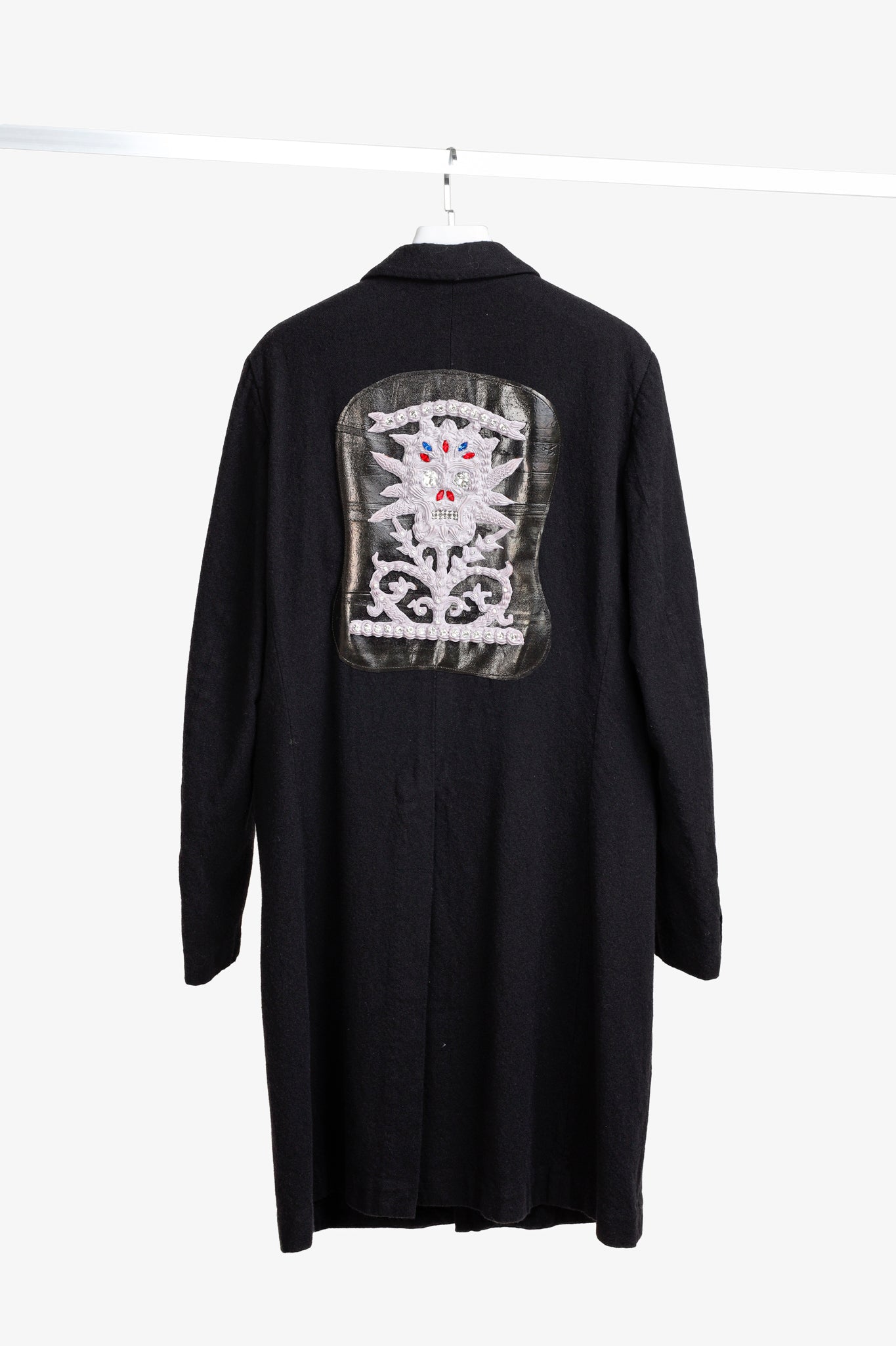 Comme Des Garçons Homme Plus 2017 Skull Appliqué Black Wool Coat