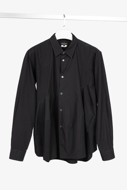 Comme des Garcons Homme Plus Black Cotton-Poplin Diagonal-Panel Buttoned Shirt
