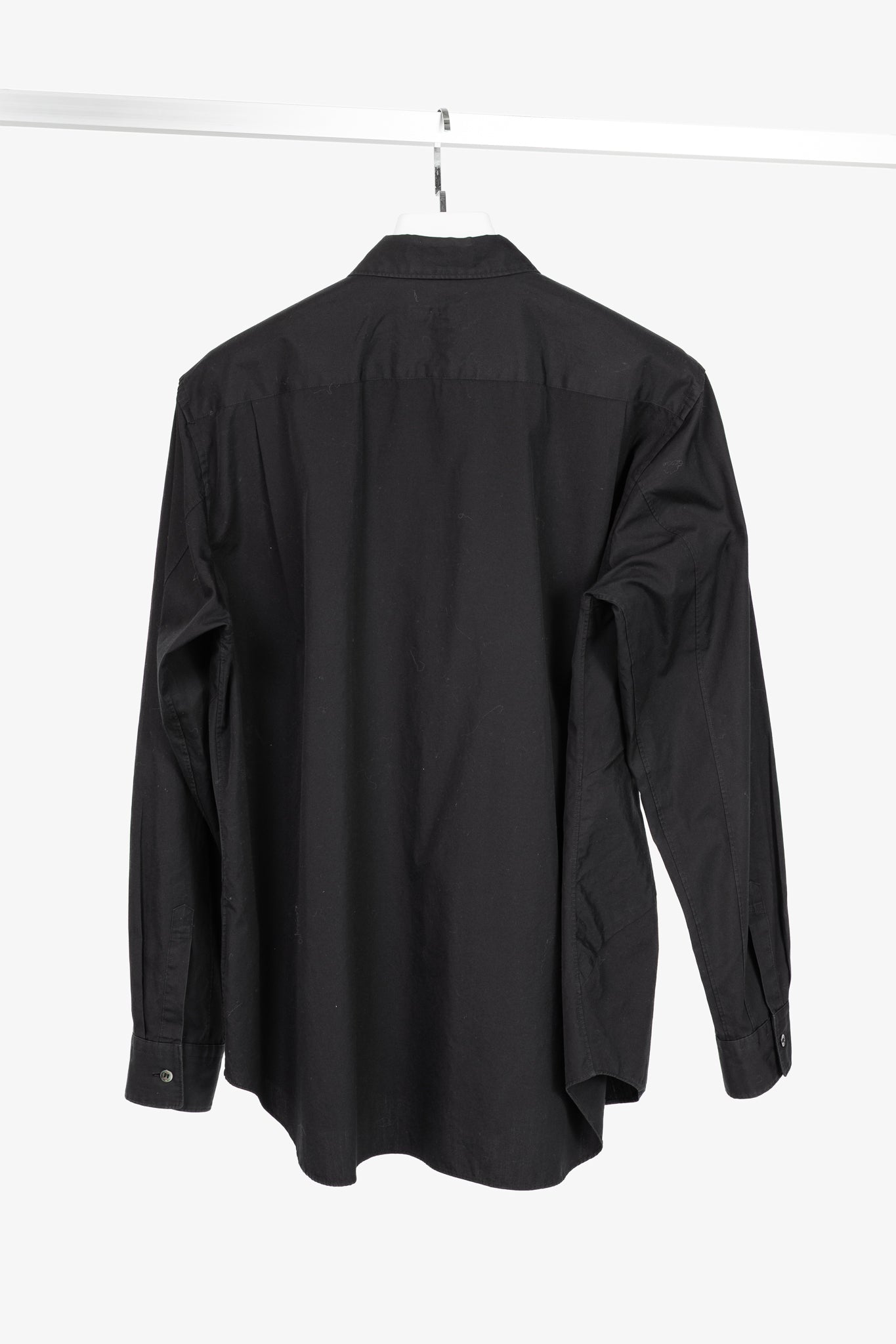 Comme des Garcons Homme Plus Black Cotton-Poplin Diagonal-Panel Buttoned Shirt