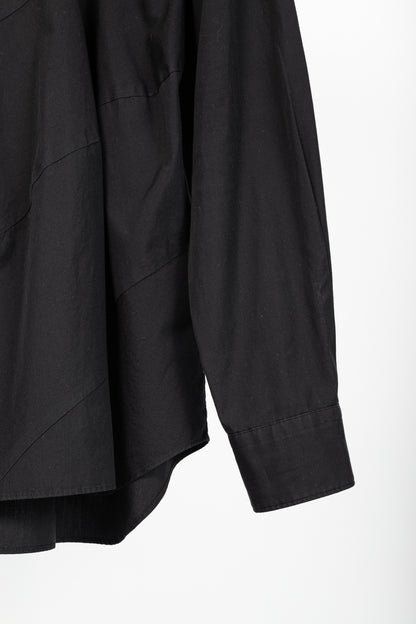 Comme des Garcons Homme Plus Black Cotton-Poplin Diagonal-Panel Buttoned Shirt
