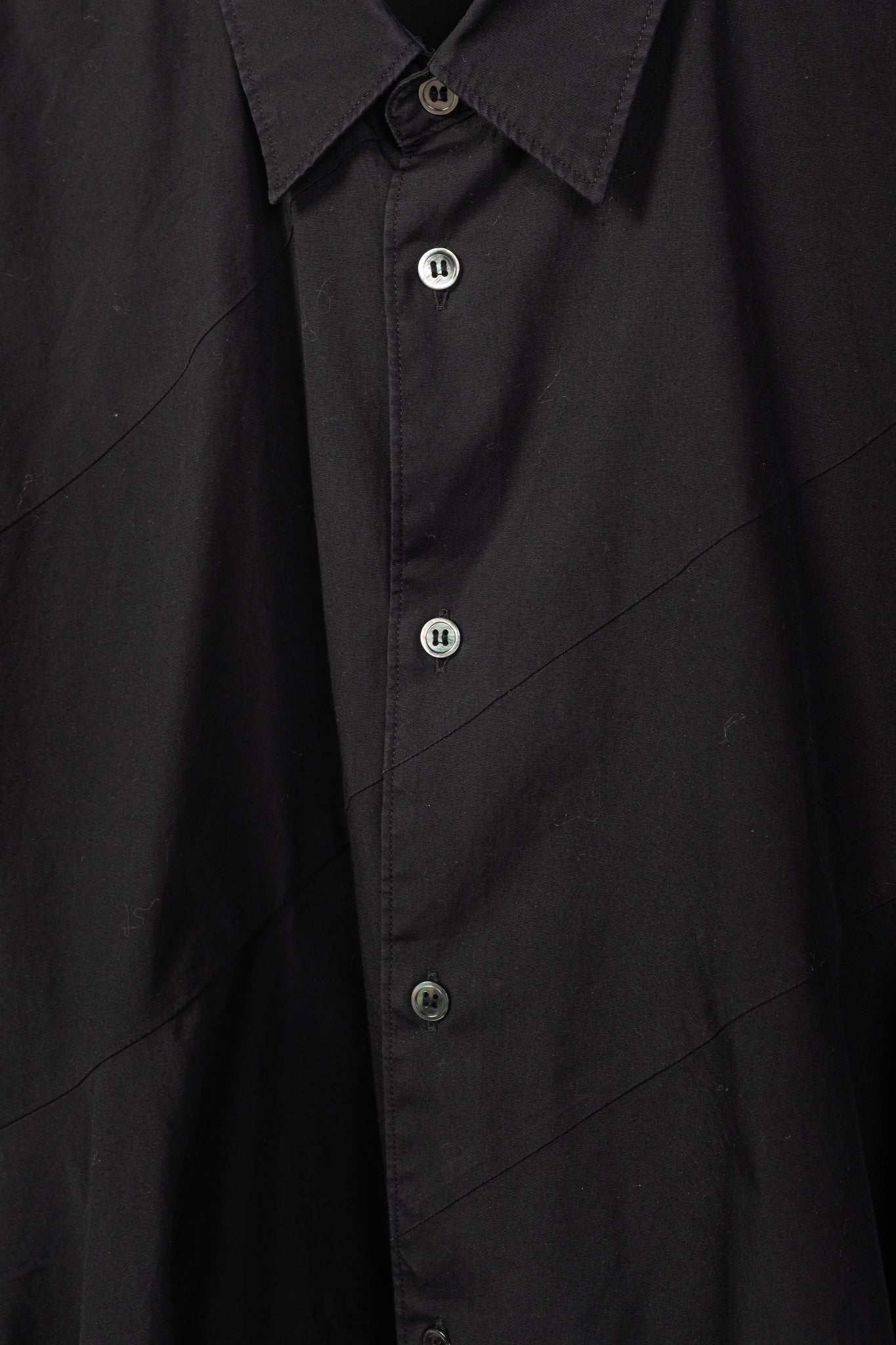 Comme des Garcons Homme Plus Black Cotton-Poplin Diagonal-Panel Buttoned Shirt