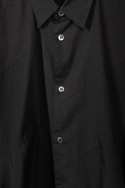 Comme des Garcons Homme Plus Black Cotton-Poplin Diagonal-Panel Buttoned Shirt