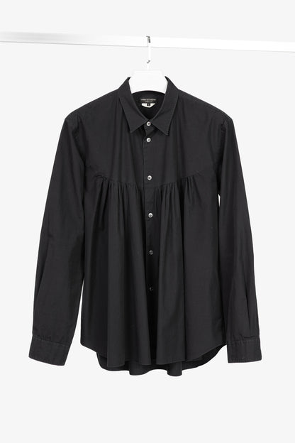 Comme des Garcons Homme Plus Black Cotton-Poplin Gathered-Yoke Buttoned Shirt