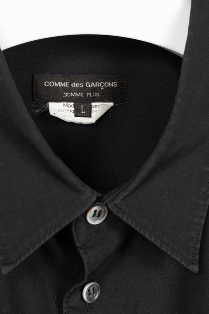 Comme des Garcons Homme Plus Black Cotton-Poplin Gathered-Yoke Buttoned Shirt