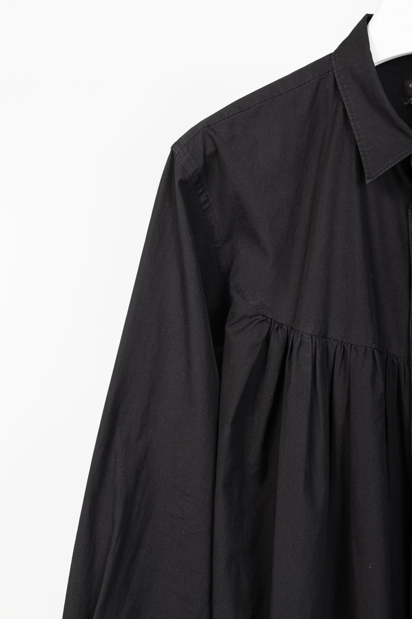 Comme des Garcons Homme Plus Black Cotton-Poplin Gathered-Yoke Buttoned Shirt