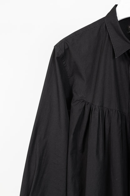 Comme des Garcons Homme Plus Black Cotton-Poplin Gathered-Yoke Buttoned Shirt