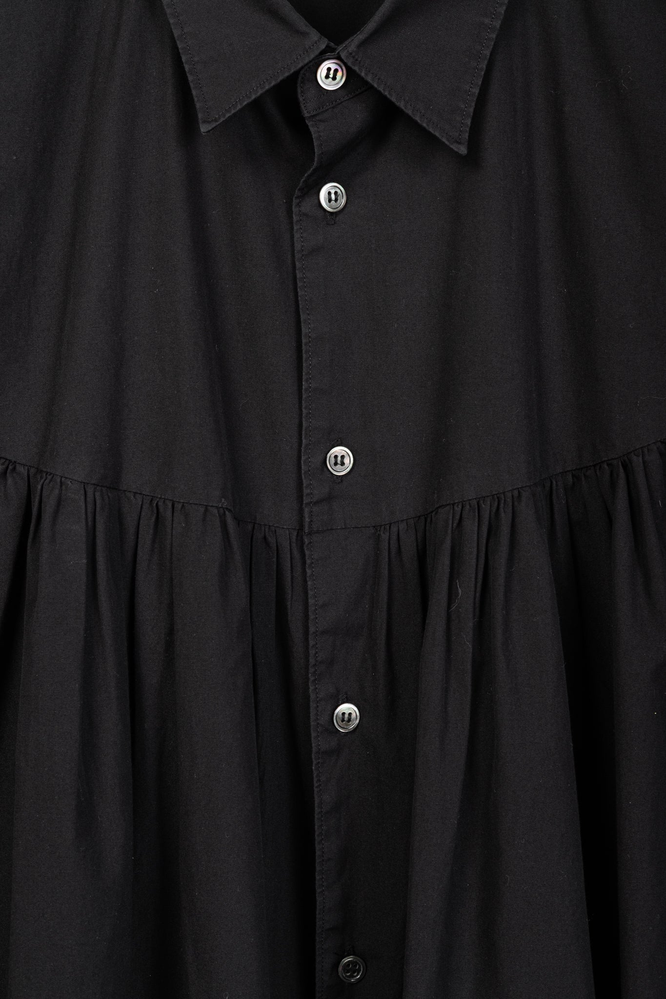 Comme des Garcons Homme Plus Black Cotton-Poplin Gathered-Yoke Buttoned Shirt