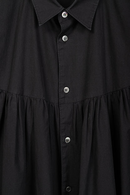 Comme des Garcons Homme Plus Black Cotton-Poplin Gathered-Yoke Buttoned Shirt
