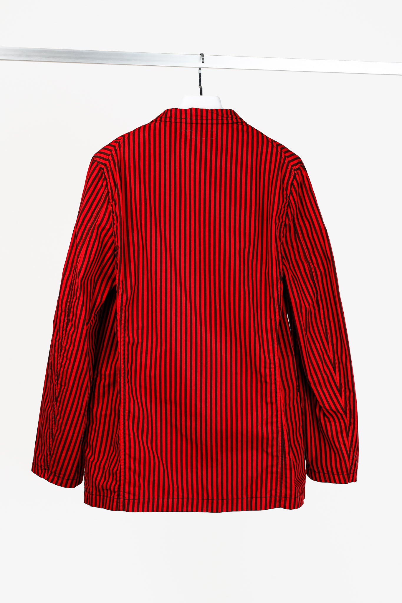 Comme des Garcons Shirt SS/22 Runway Red & Black Striped Single-Breasted Blazer