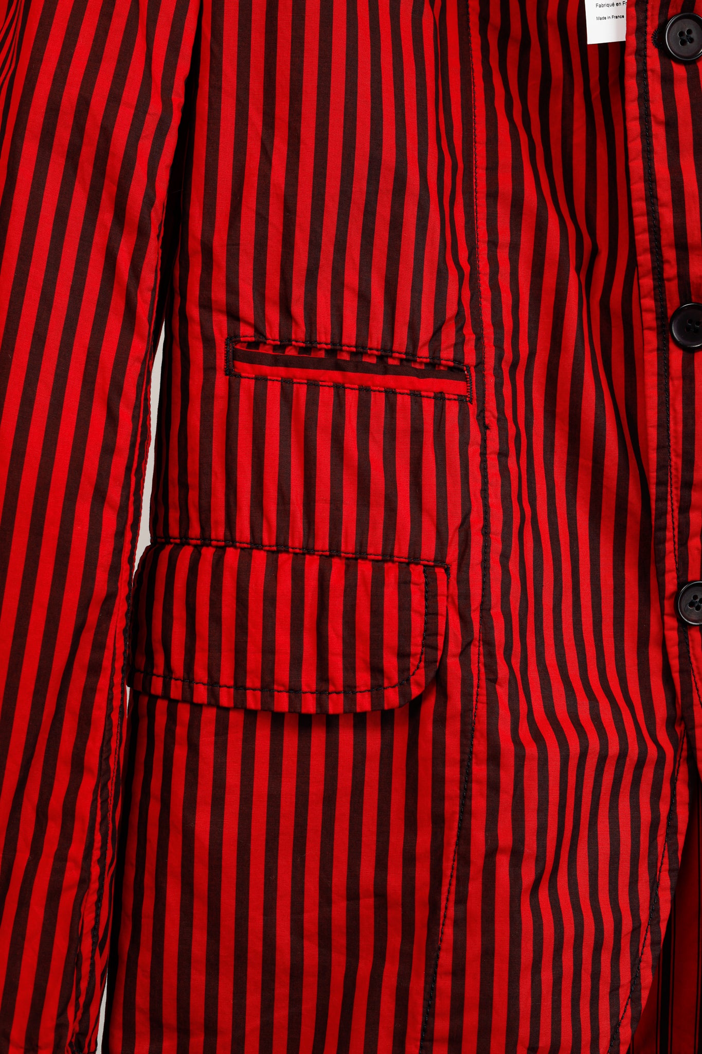 Comme des Garcons Shirt SS/22 Runway Red & Black Striped Single-Breasted Blazer