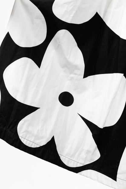 Comme des Garcons SS/22 Black & White Floral Cotton Flared Skirt