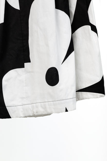 Comme des Garcons SS/22 Black & White Floral Cotton Flared Skirt