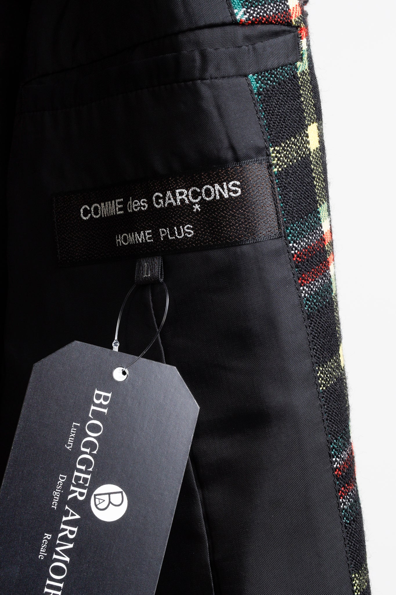 Comme Des Garçons Homme Plus AW/20 Plaid Cut Out Tails Overcoat