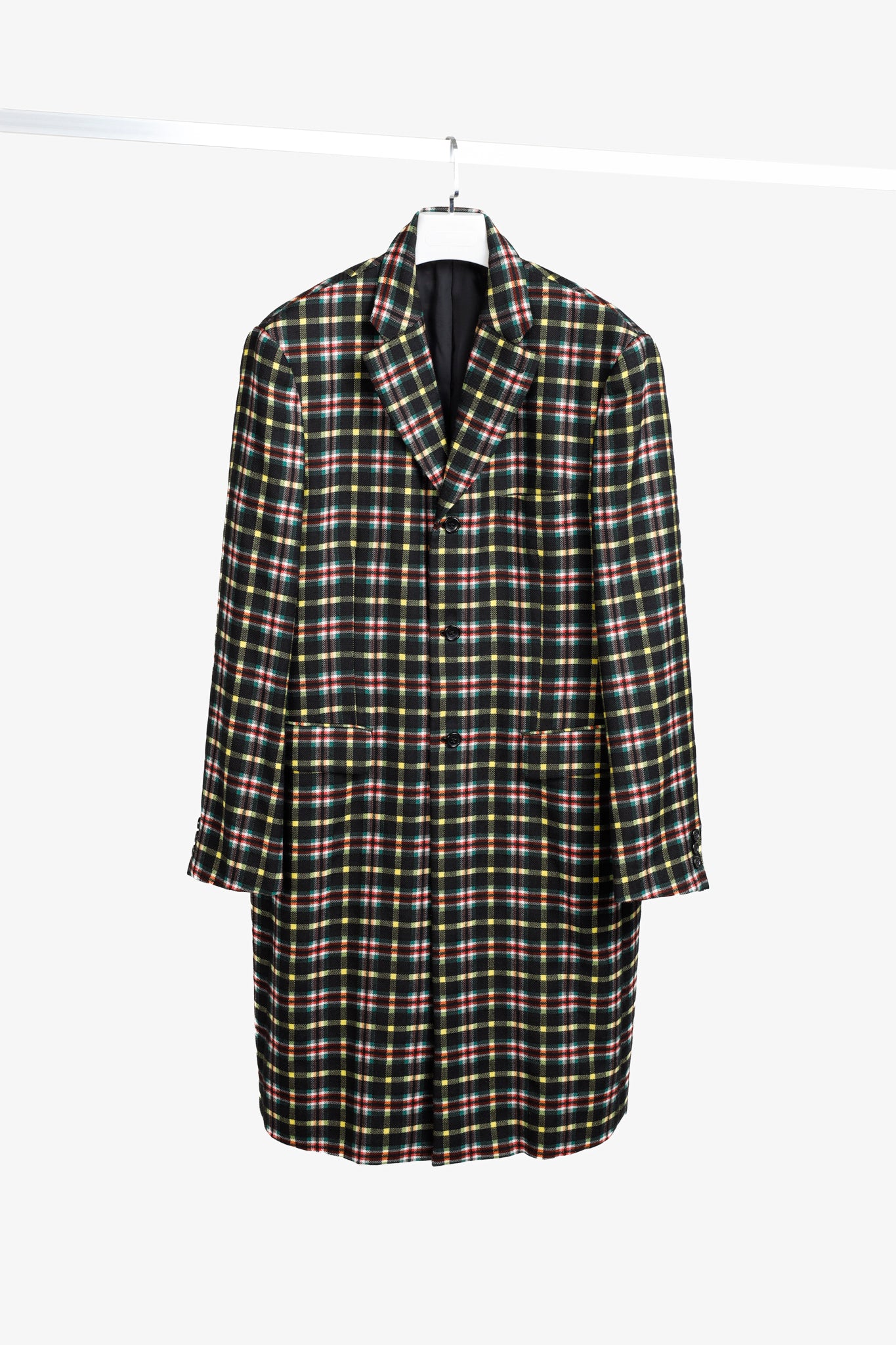 Comme Des Garçons Homme Plus AW/20 Plaid Cut Out Tails Overcoat