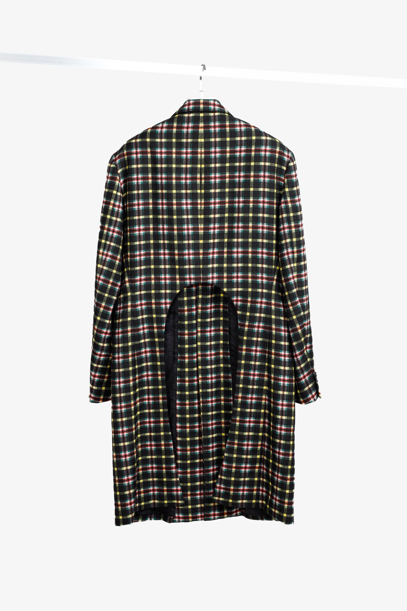 Comme Des Garçons Homme Plus AW/20 Plaid Cut Out Tails Overcoat