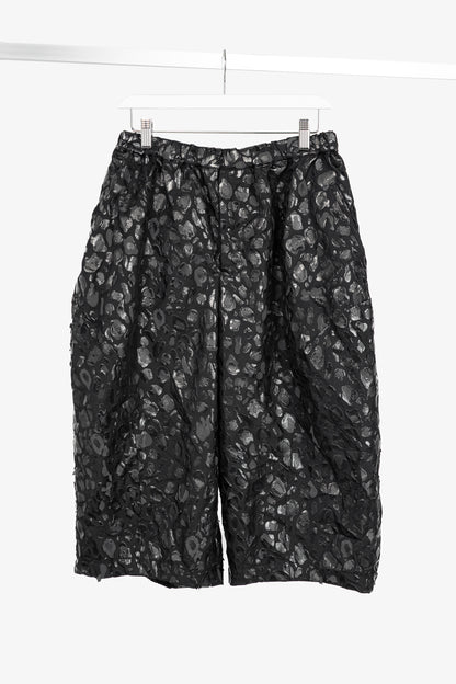 BLACK Comme des Garcons Black Leopard-Twill Balloon Shorts