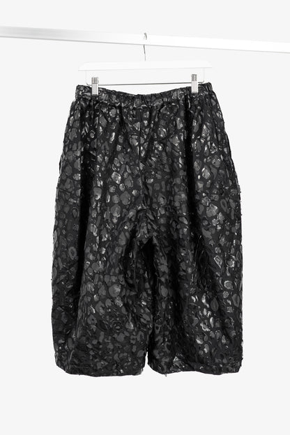 BLACK Comme des Garcons Black Leopard-Twill Balloon Shorts