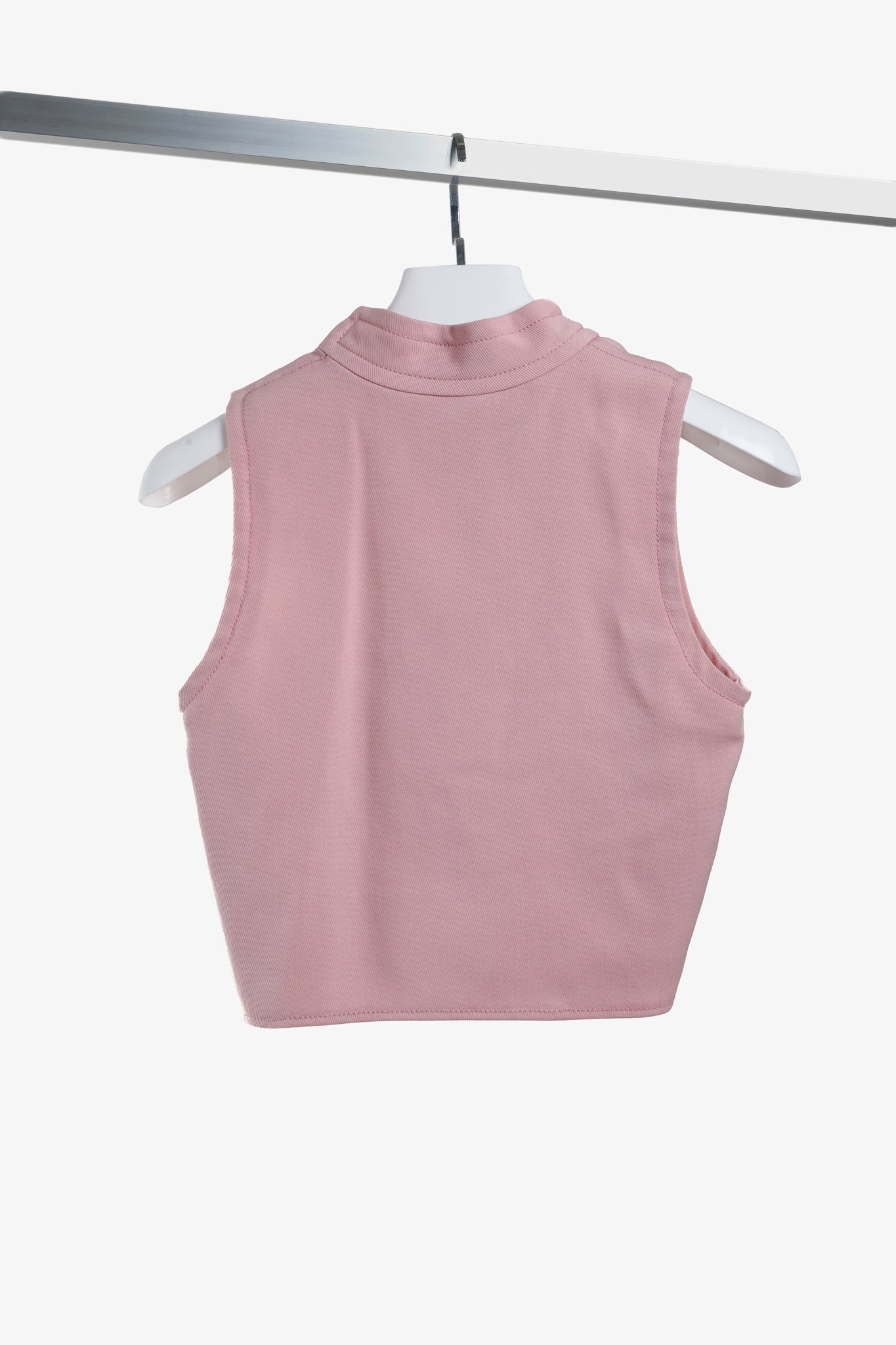 Courreges Paris Pink Wool Mock Neck Top