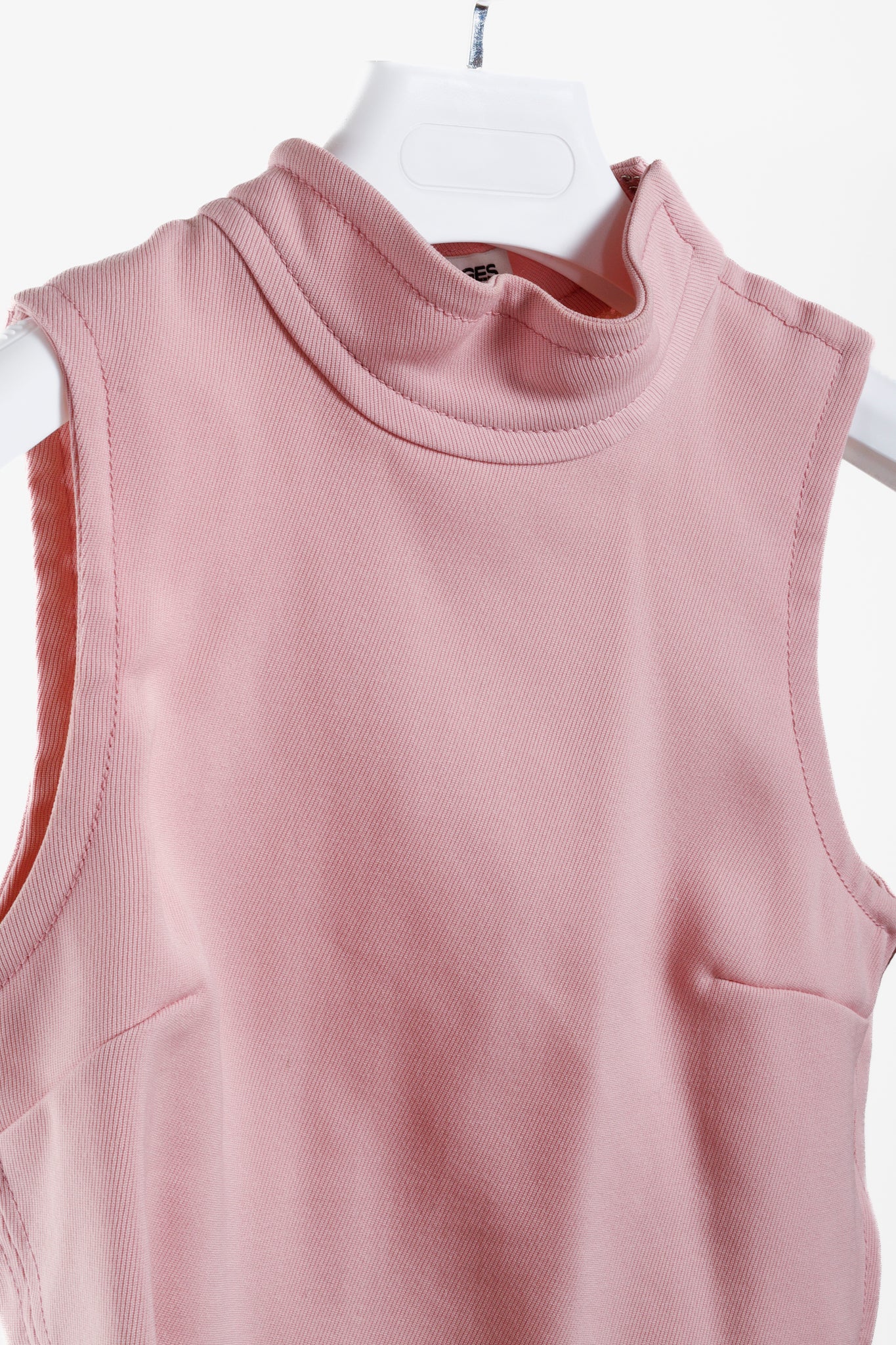 Courreges Paris Pink Wool Mock Neck Top