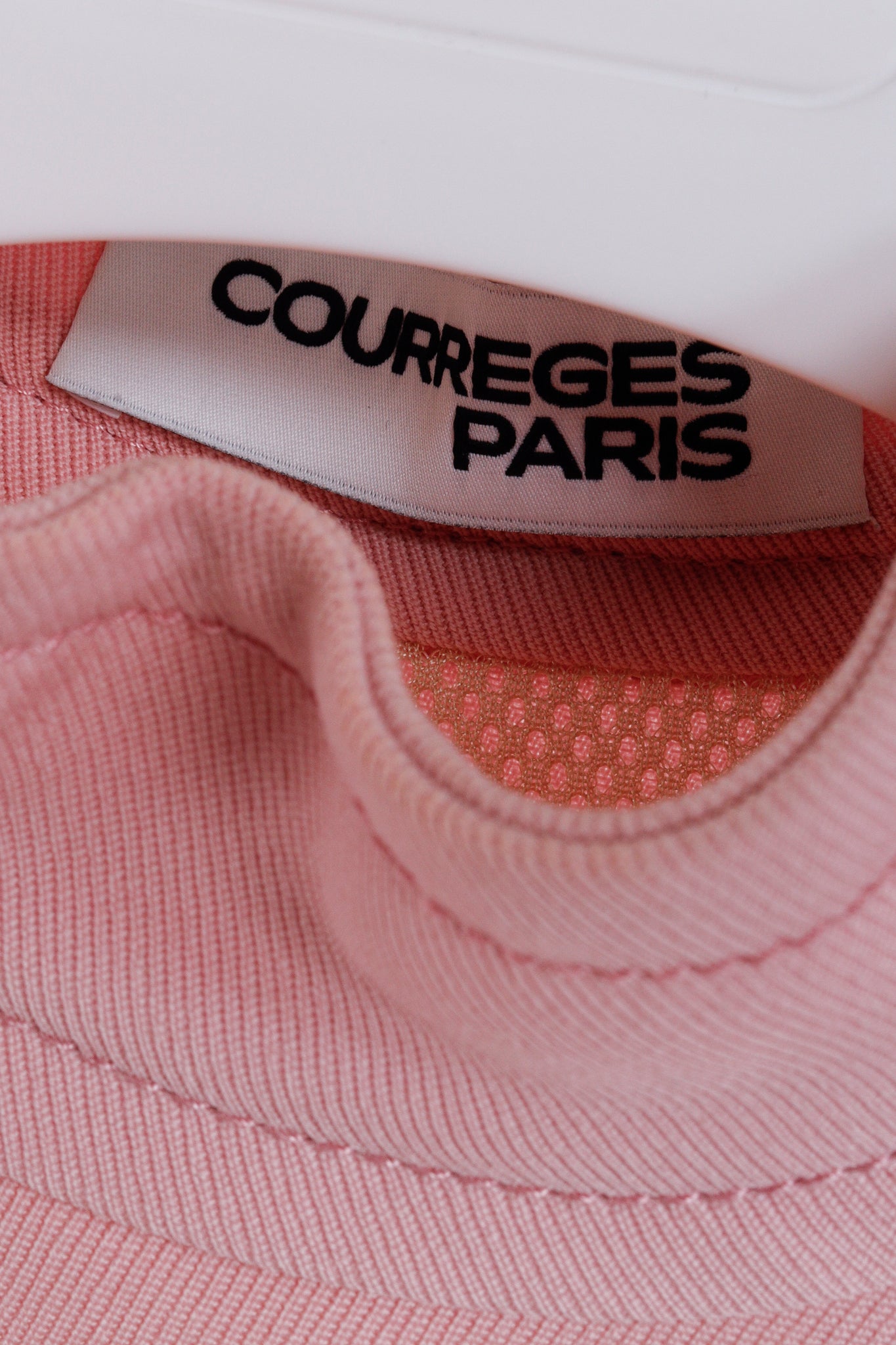 Courreges Paris Pink Wool Mock Neck Top