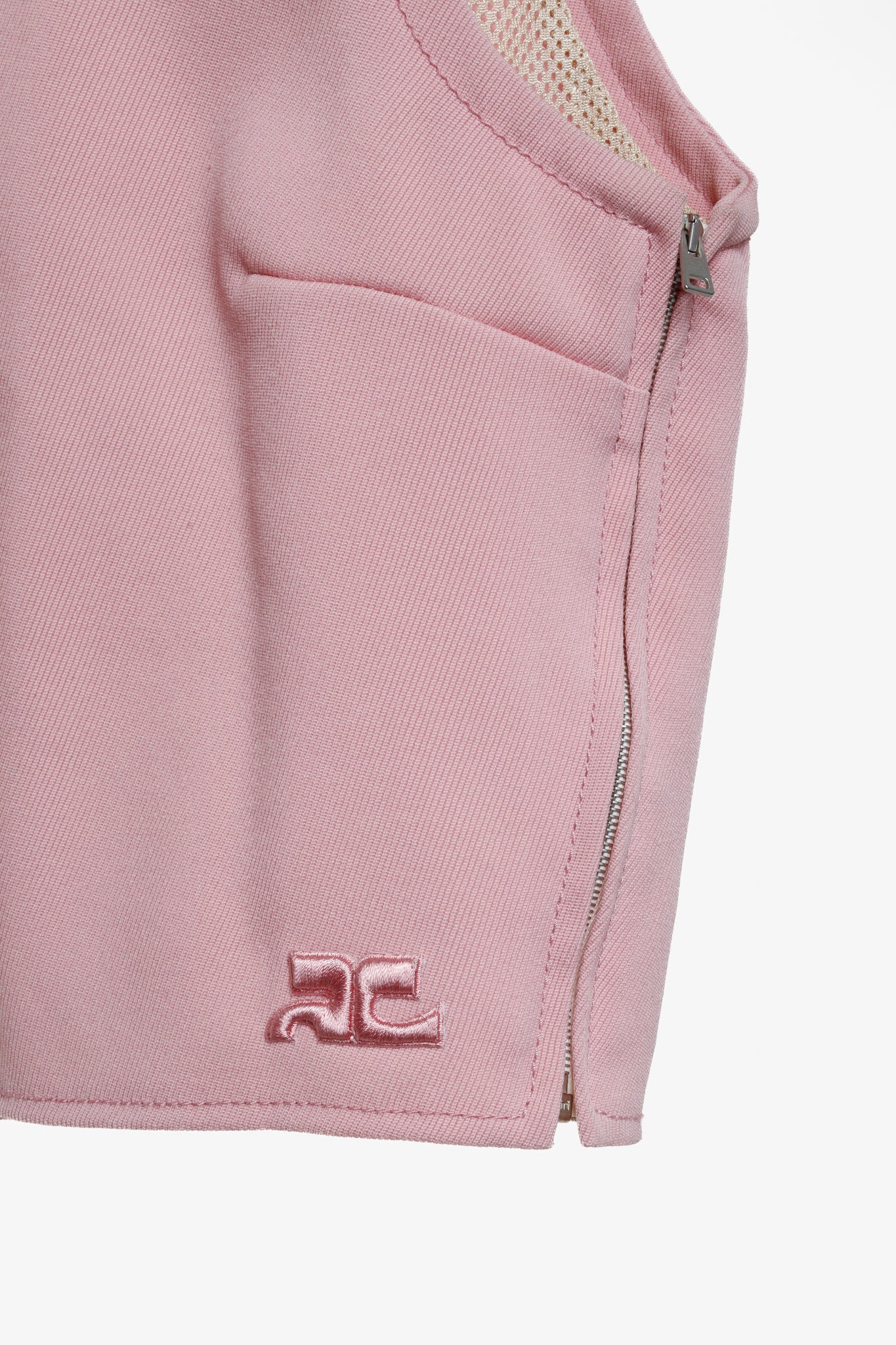 Courreges Paris Pink Wool Mock Neck Top