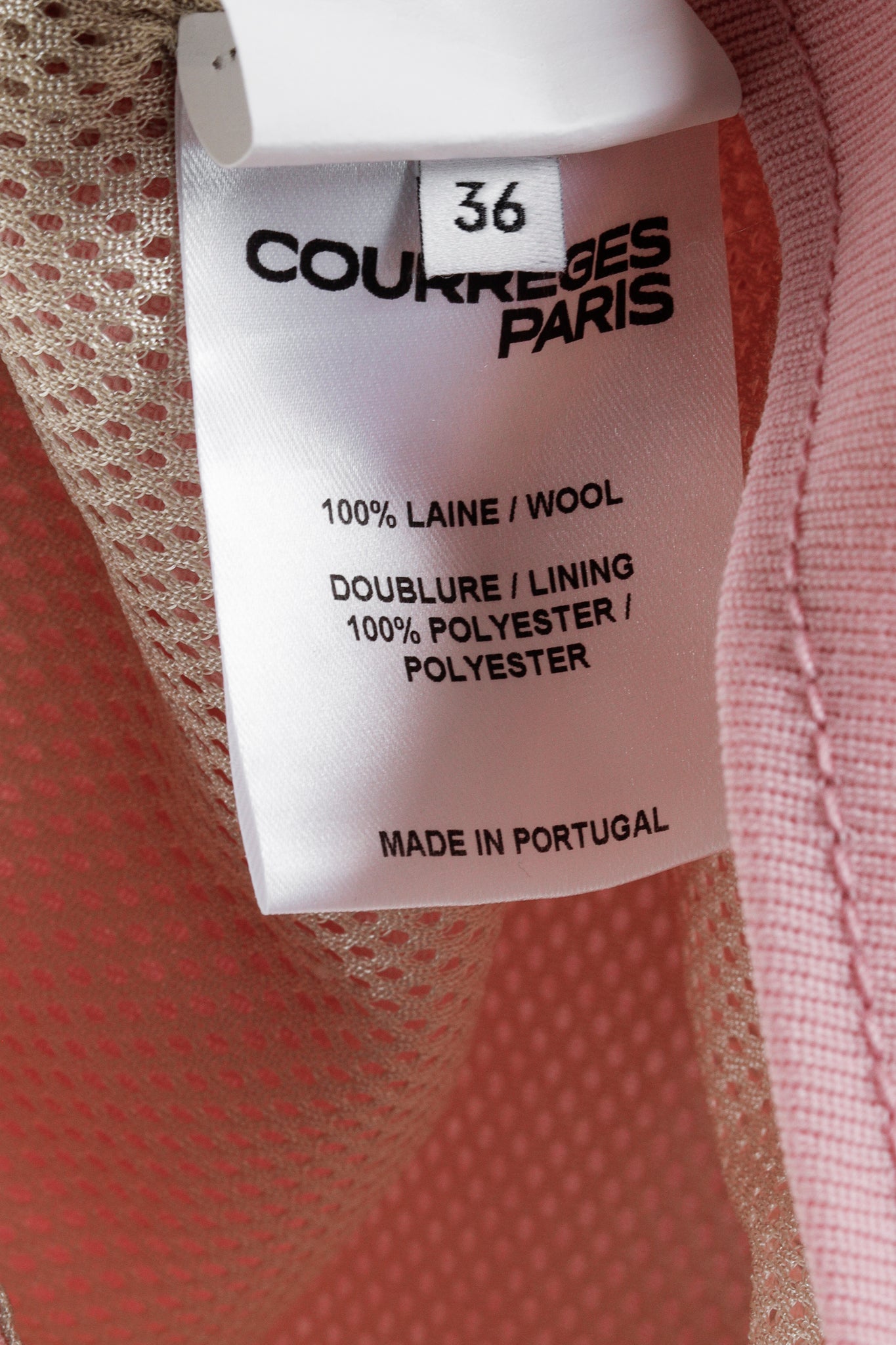 Courreges Paris Pink Wool Mock Neck Top