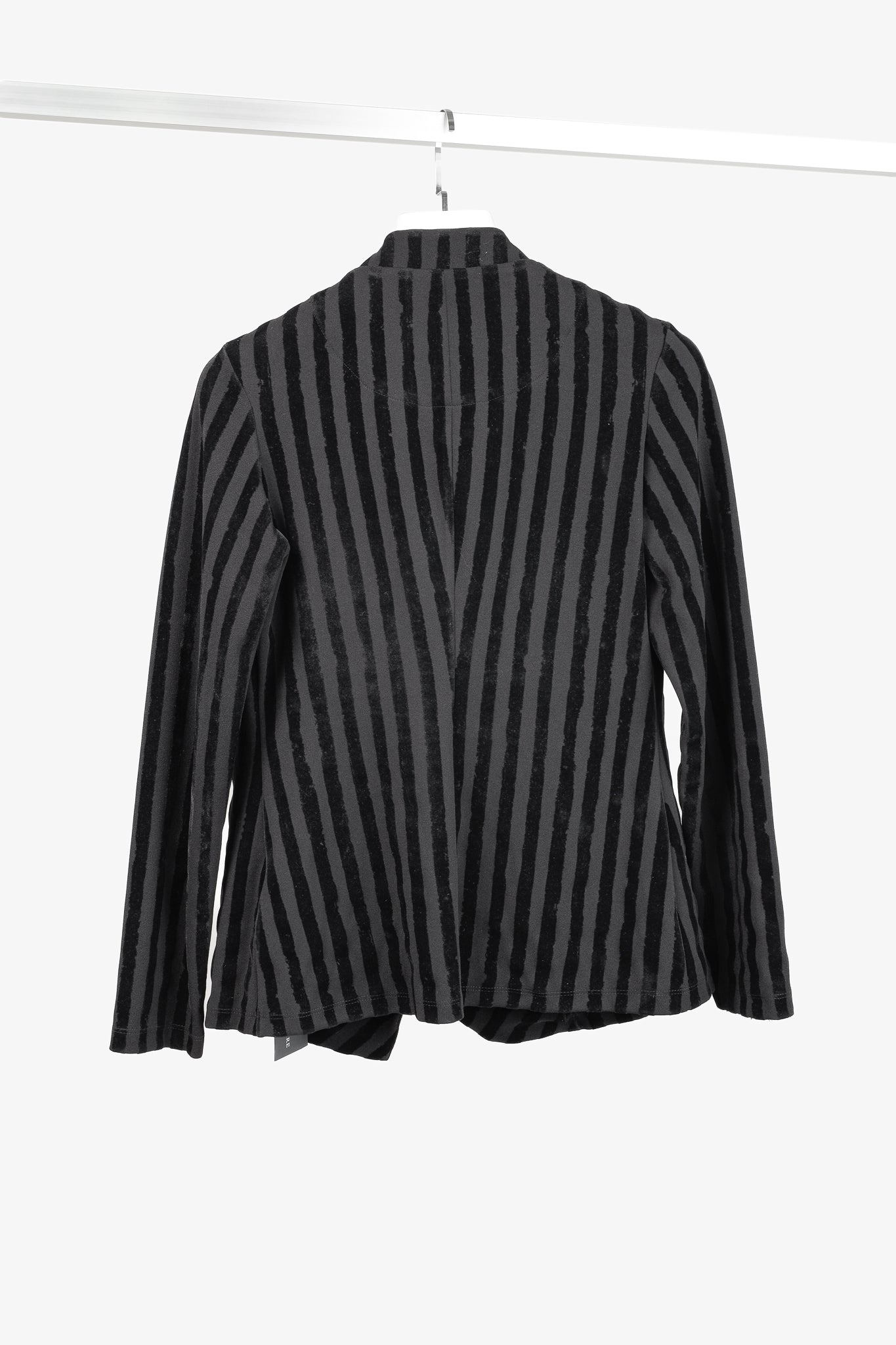 Crea Concept AW/20 Black Velvet-Stripe Moto Jacket