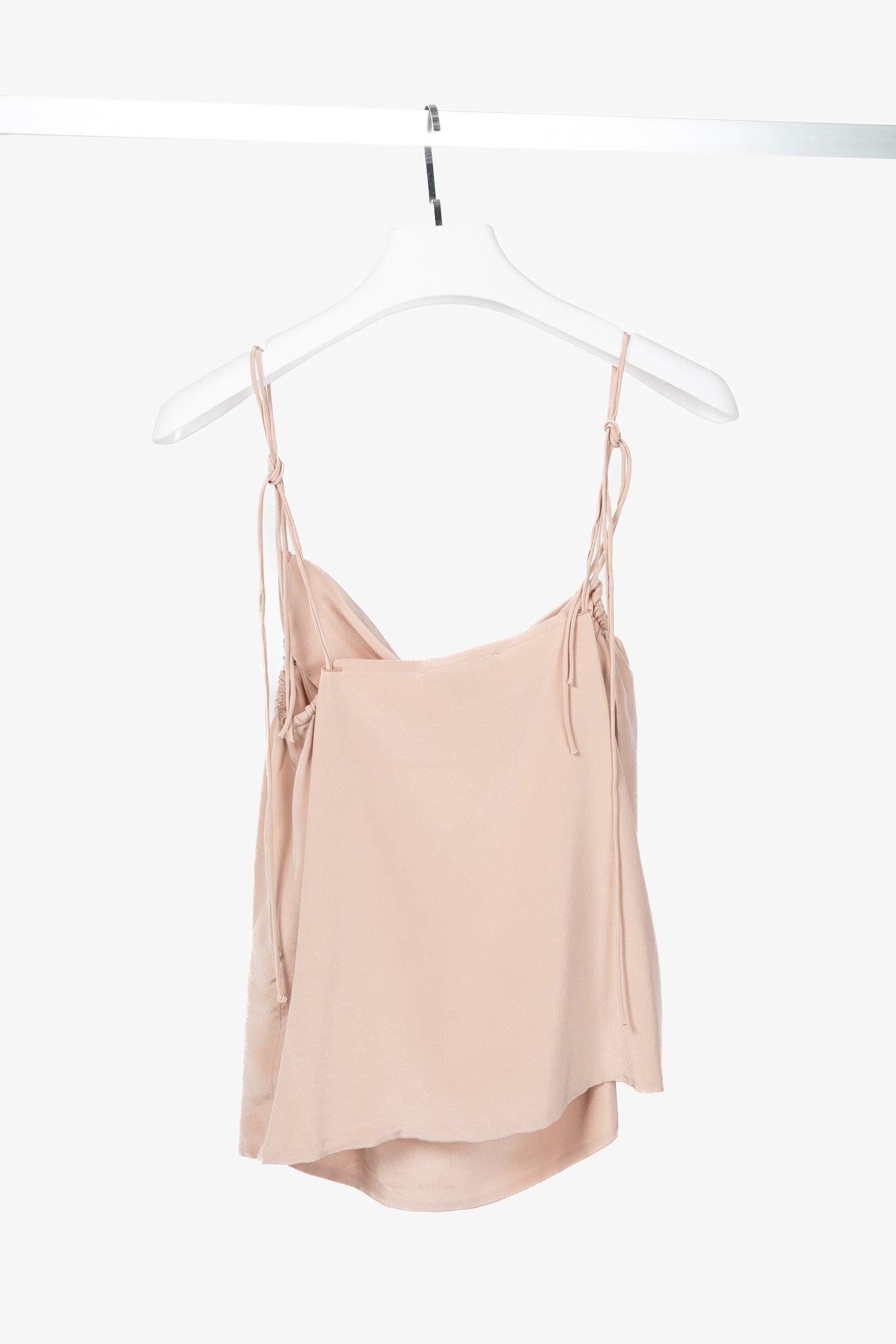 Crea Concept Pink Silk Crepe de Chine Tie-Strap Camisole