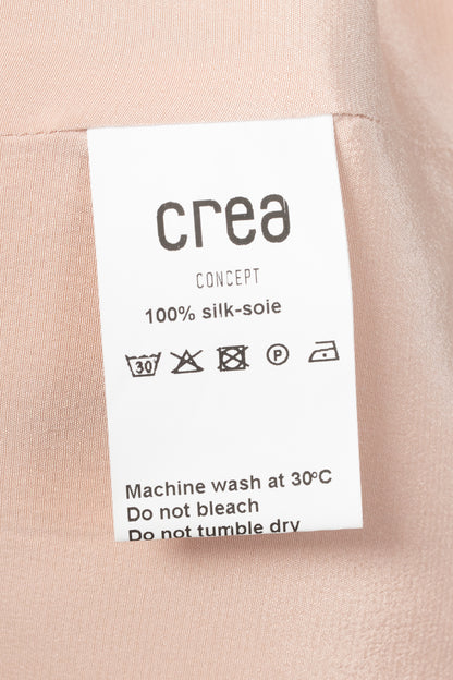 Crea Concept Pink Silk Crepe de Chine Tie-Strap Camisole
