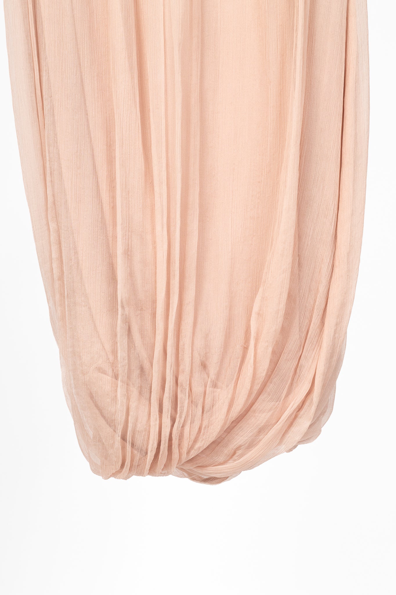 Crea Concept Pink Silk Crepe Bubble-Hem Midi Skirt