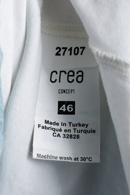 Crea Concept SS/18 Blues Watercolour Abstract Ramie Dress with Jersey Slip