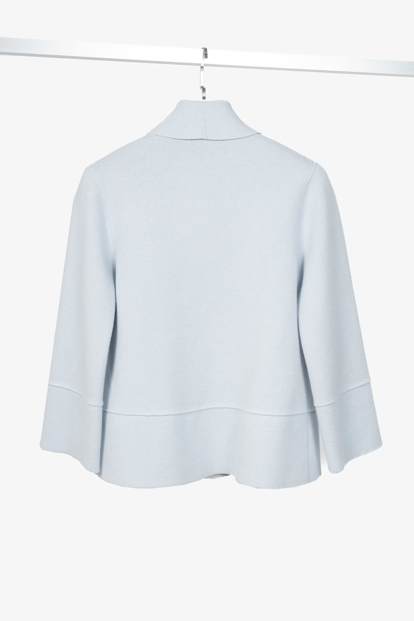 D. Exterior Blue Cashmere-Blend Knit Cardigan Blazer
