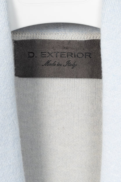 D. Exterior Blue Cashmere-Blend Knit Cardigan Blazer
