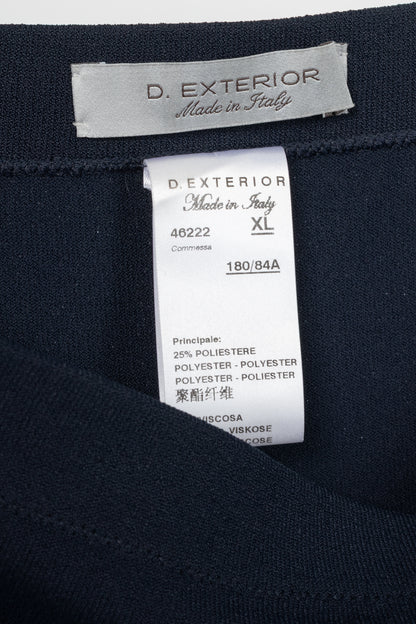 D. Exterior Navy Knit Pull-On Pencil Skirt