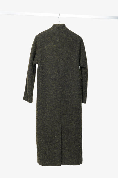 Damir Doma PF15 Green Wool-Blend Frayed-Trim Coat