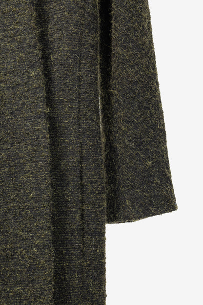 Damir Doma PF15 Green Wool-Blend Frayed-Trim Coat