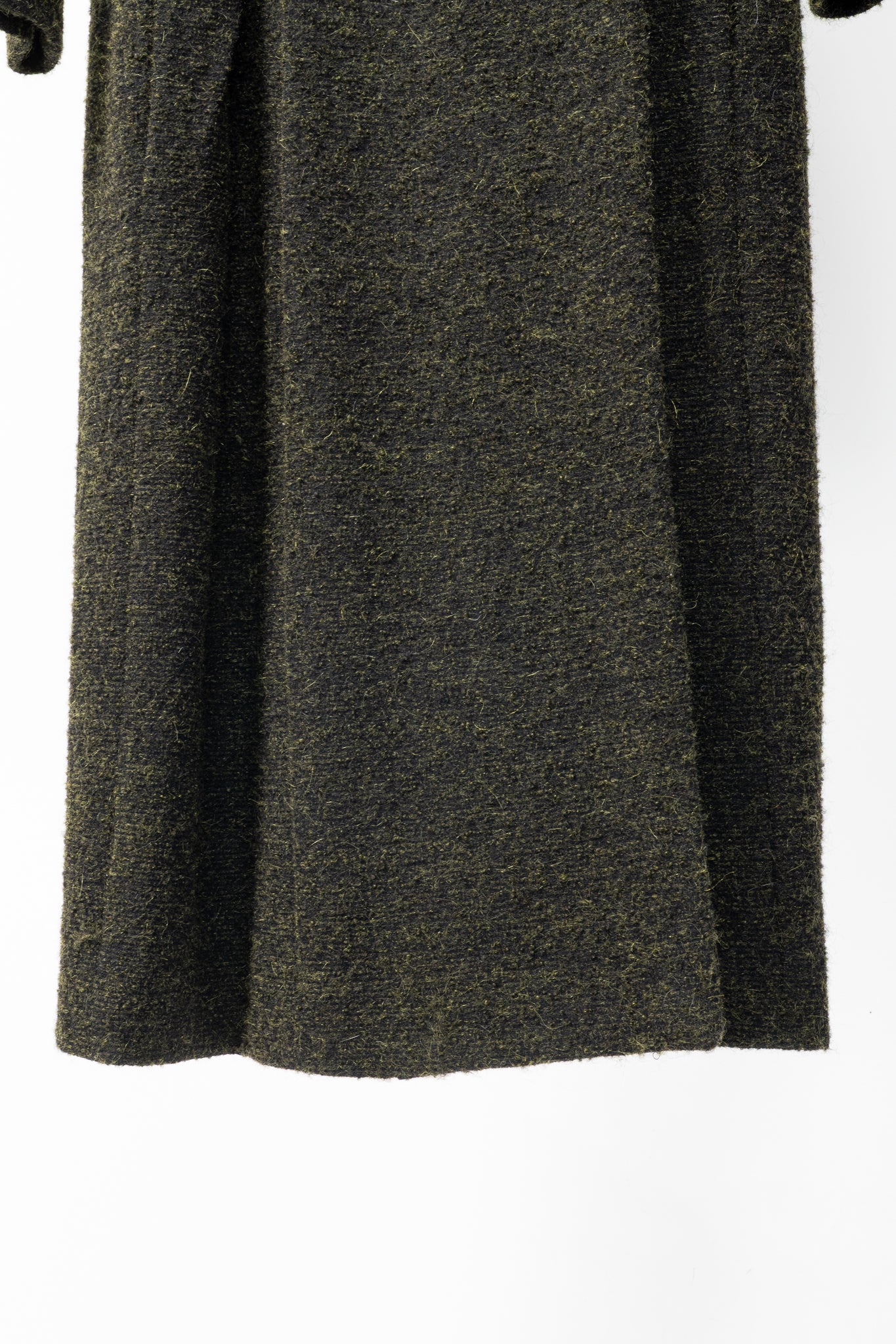 Damir Doma PF15 Green Wool-Blend Frayed-Trim Coat