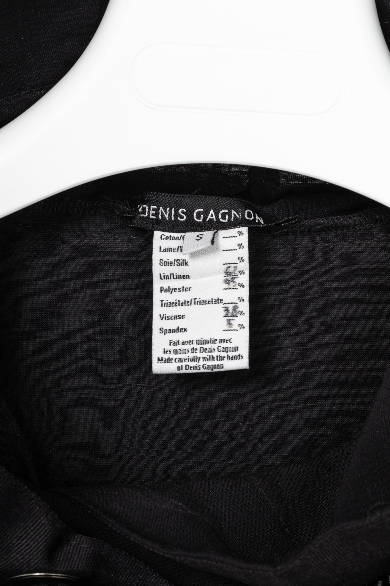Denis Gagnon Black Linen Mesh-Front Hoodie