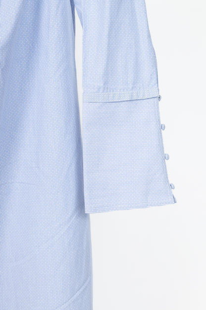 Derek Lam 10 Crosby Blue Pinstripe Cotton-Poplin Off-Shoulder Mini Dress