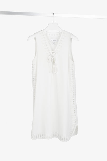 Derek Lam 10 Crosby White Crepe Grommet Laces Mini Dress