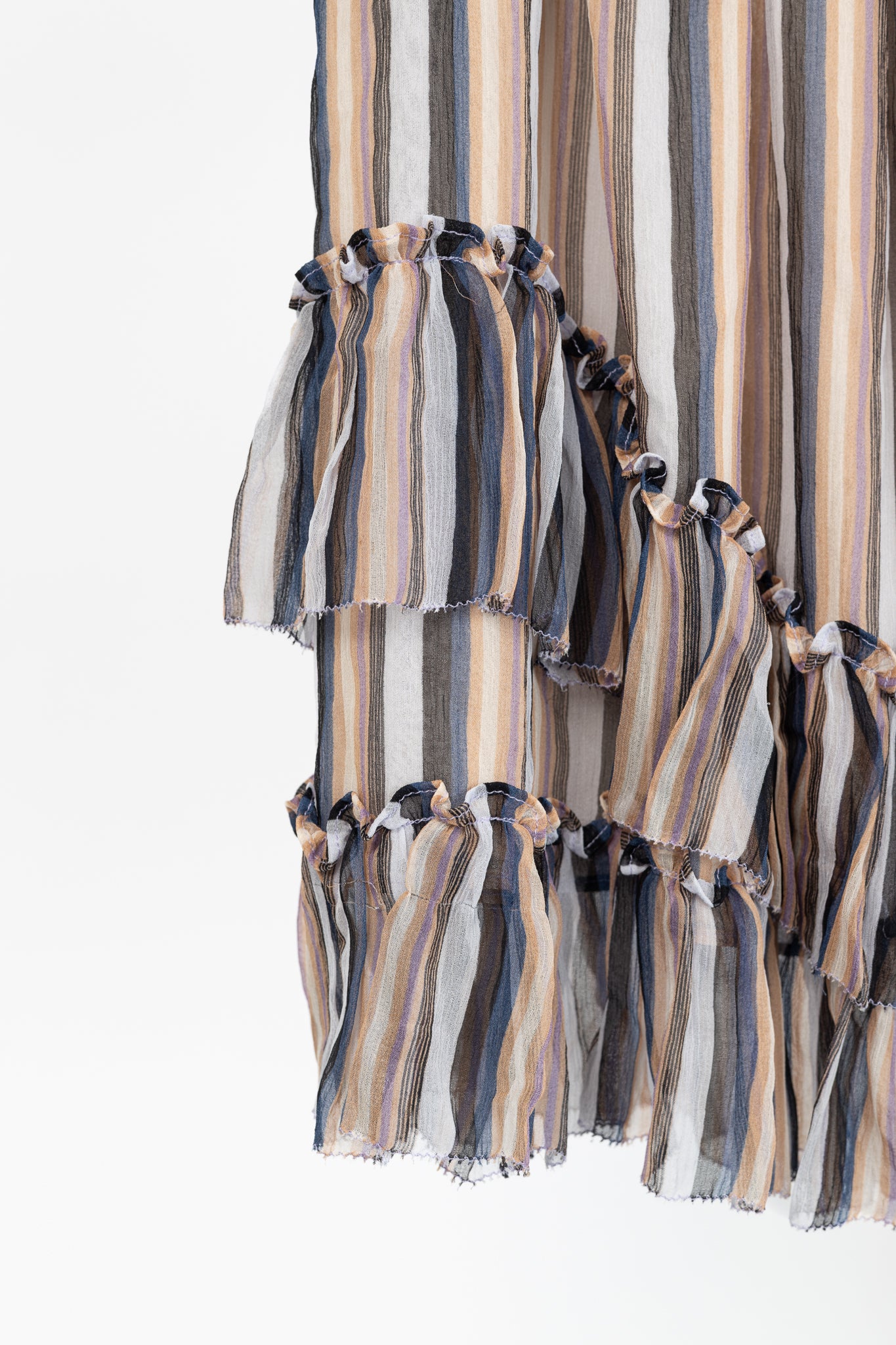 Derek Lam 10 Crosby Orange Striped Silk Ruffle Mini Skirt